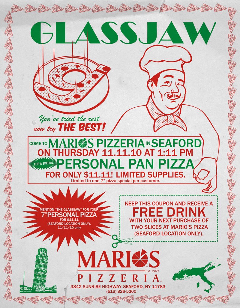 Glassjaw Pizza Flyer