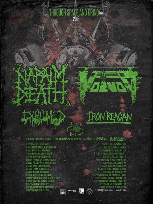napalm death tour winter 2015